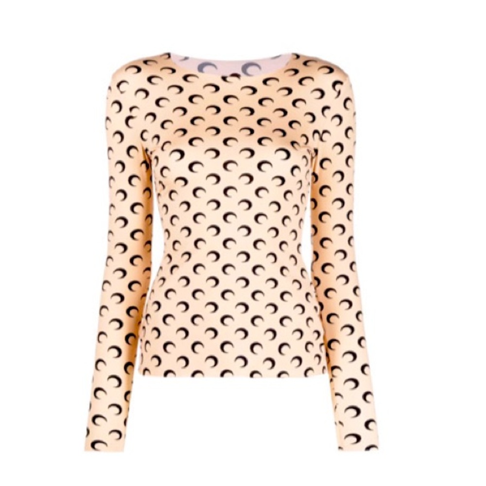 Marine Serre crescent moon-print boatneck top